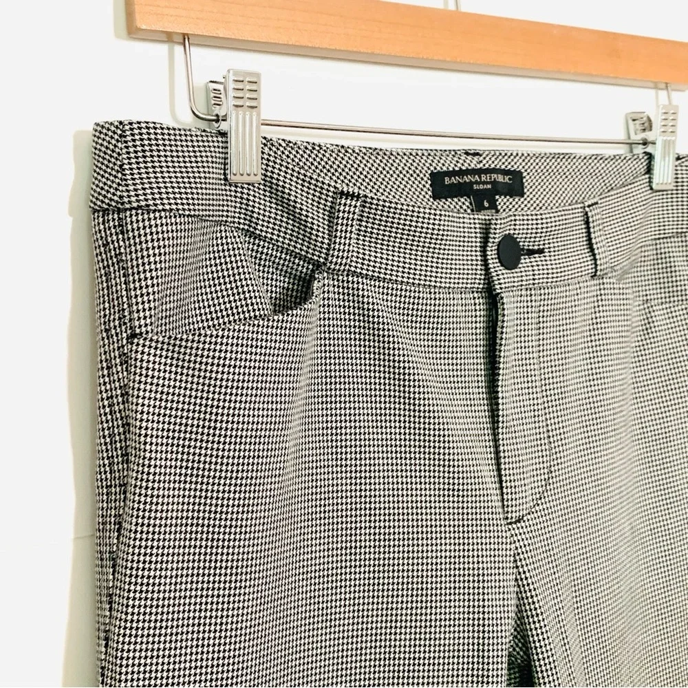 Banana Republic Women’s Houndstooth Sloan Pants Size 6 Black and White